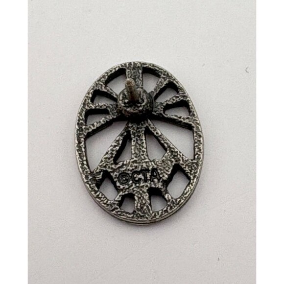 Vintage Cross and Manger Pin Silver Tone Christian Nativity CTA Religious - Picture 4 of 6